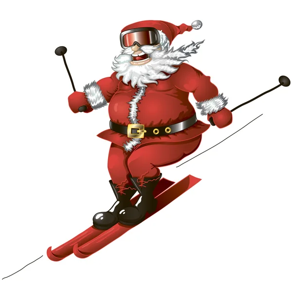 Esquí Santa aislado Ilustraciones de stock libres de derechos