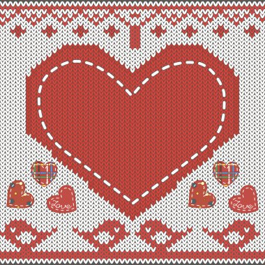 Knitted heart clipart