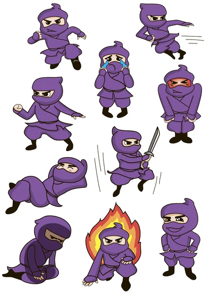 Ένα σύνολο του ninja Royalty Free Εικονογραφήσεις Αρχείου