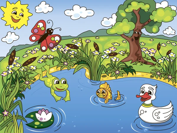 Pond life Stock Illustration