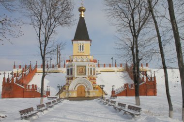 Christian church of pre-revolutionary construction in East Ukraine clipart