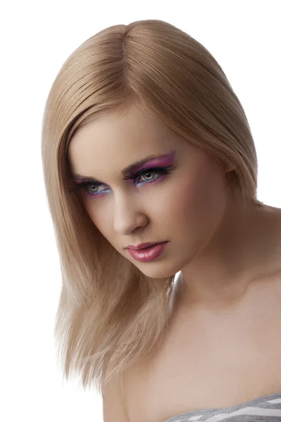 Chica de belleza con maquillaje colorido — Foto de Stock