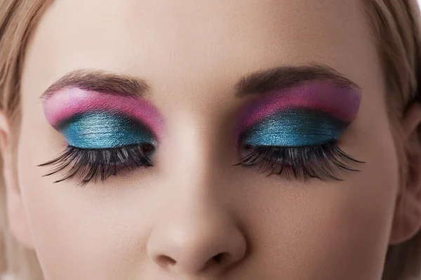 Olhos maquiagem close-up — Fotografia de Stock