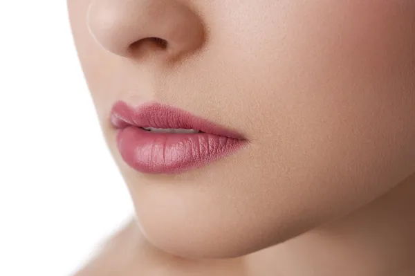 자연 스러운 입술 클로즈업 — 스톡 사진