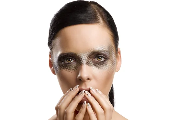 Beauty girl making face — Stock Photo, Image