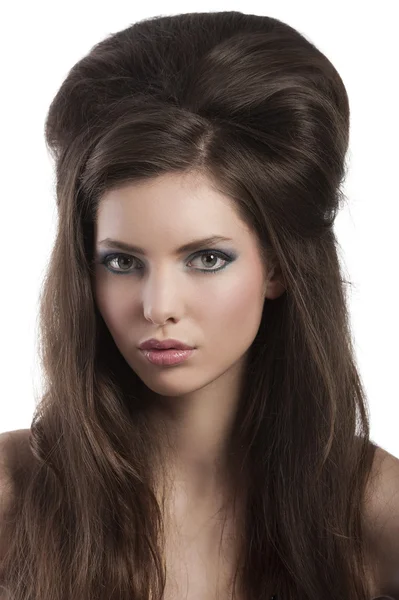 Brunette with creative hair styling — Stockfoto