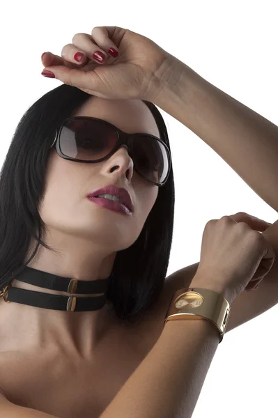 Fashion woman with sunglasses — Stock Photo, Image