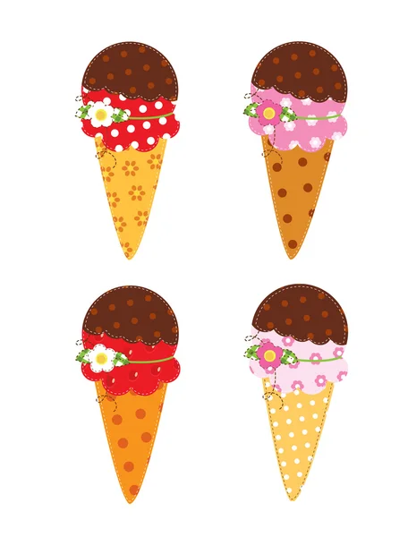 Patchwork ice cream — Stock Vector