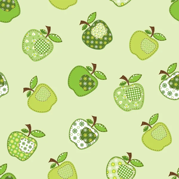 七拼八凑绿色苹果树 — 图库矢量图片