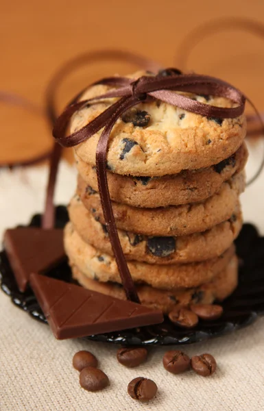 Σωρό από μπισκότα τσιπ σοκολάτας — Φωτογραφία Αρχείου