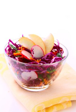 Fresh vegetarian salad with red cabbage clipart