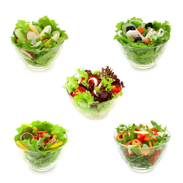 Colagem de saladas — Fotografia de Stock