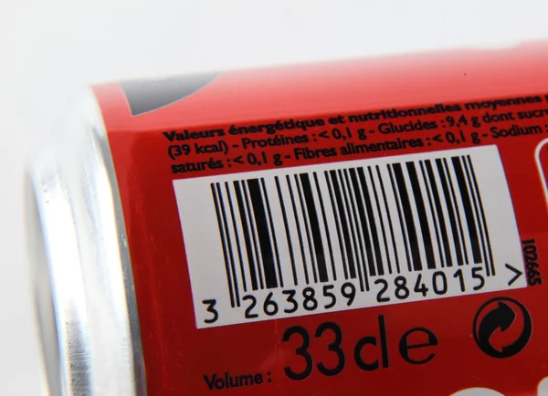 stock image Soda can and bar code