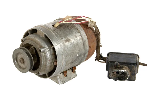 Old electric motor (isolated) — Stock Photo, Image