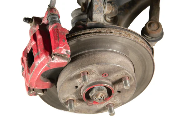 stock image Old brake pads and disk (isolated)