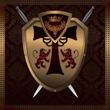 Decorative heraldic shield. clipart