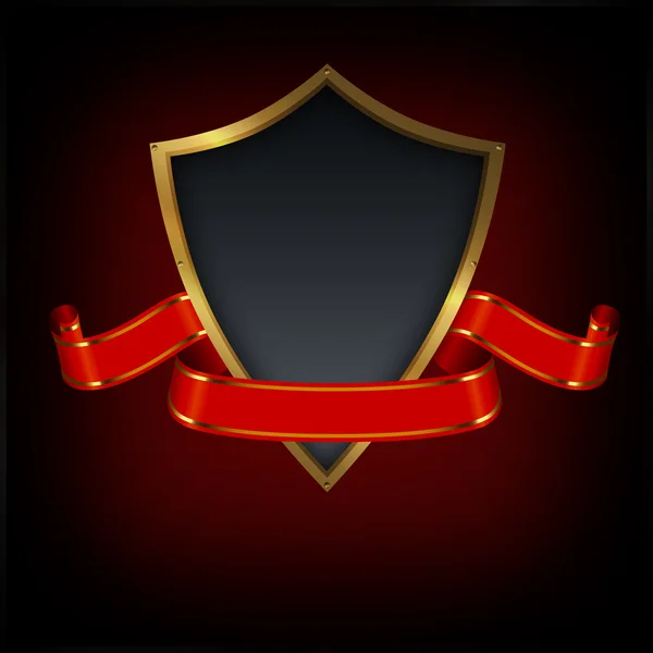 Abstract shield and red ribbon — Stock Photo, Image