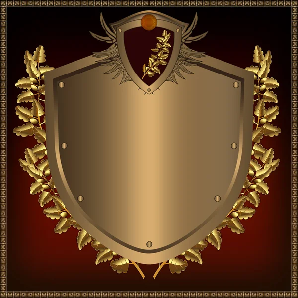 Gold shield. — Stock Photo, Image