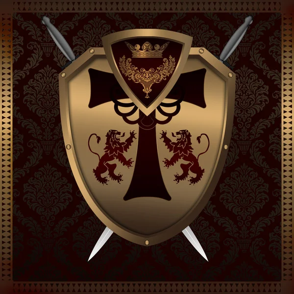 stock image Decorative heraldic shield.