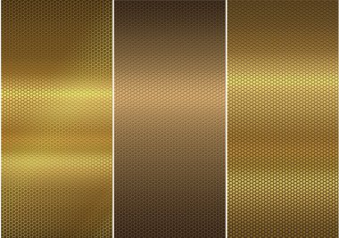 Three gold metal textures.