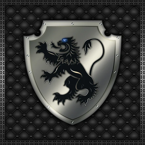 Heraldic lion and shield. — Stock Photo, Image