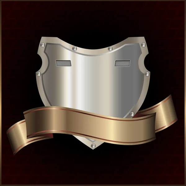 Shield and ribbon. — Stock Photo, Image