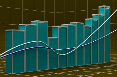 çubuk grafik renkli bloklarla büyüyen