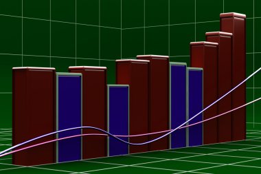 çubuk grafik renkli bloklarla büyüyen