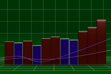 çubuk grafik renkli bloklarla büyüyen