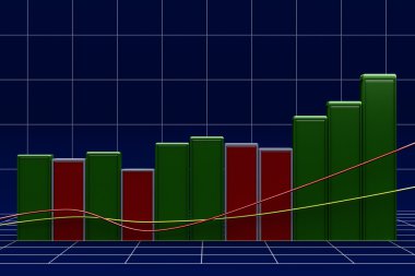 çubuk grafik renkli bloklarla büyüyen