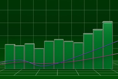 çubuk grafik renkli bloklarla büyüyen