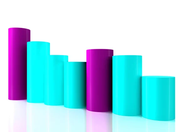 Falling bar chart from color blocks — Stock Photo, Image