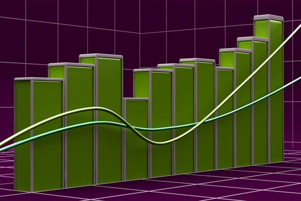 Gráfico de barras crescente de blocos de cores — Fotografia de Stock