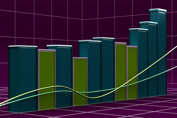 色のブロックからの成長の横棒グラフ — ストック写真