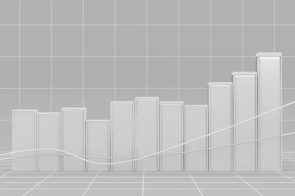 Growing bar chart from color blocks — Stock Photo, Image