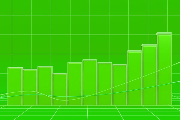 Growing bar chart from color blocks — Stock Photo, Image