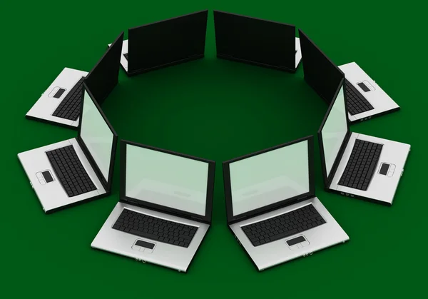 Computer network communicating — Stock Photo, Image