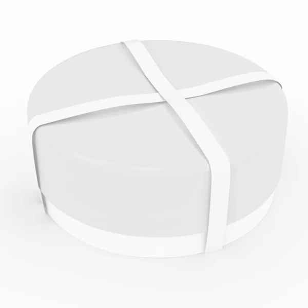 白い背景の上のボウ付きギフト ボックス — ストック写真