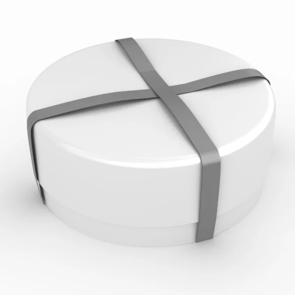 Caja de regalo con lazo sobre fondo blanco — Foto de Stock