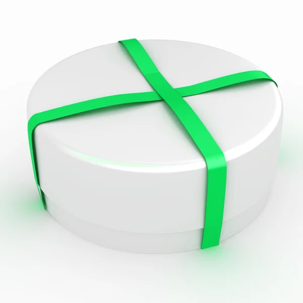 Gift box with a bow on white background — Stock Photo, Image