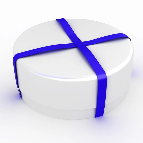 Gift box with a bow on white background — Stock Photo, Image