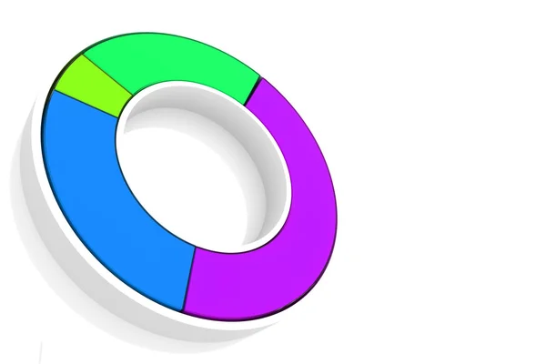 Színes 3d tortadiagram rajz — Stock Fotó