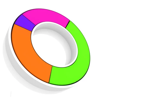 Färgglada 3d-cirkeldiagram graf — Stockfoto