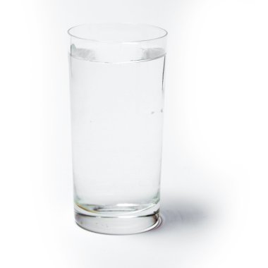 Glass with water on white background clipart