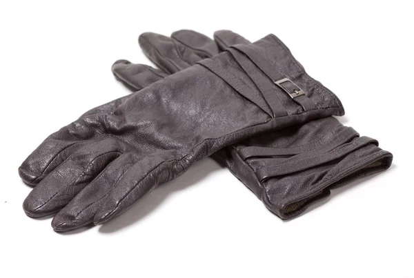 stock image Ladies black leather gloves