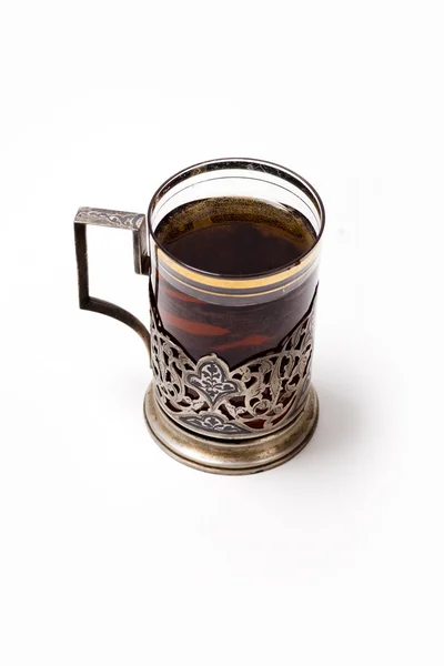 stock image Cup of tea with glass-holder