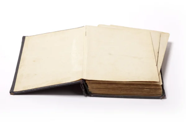 Open old book on white background Stock Photo