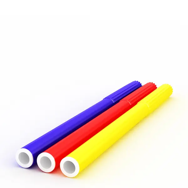 Bright markers on white — Stock Photo, Image