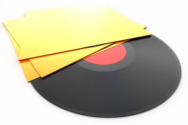Černý vinyl záznam lp album disku — Stock fotografie