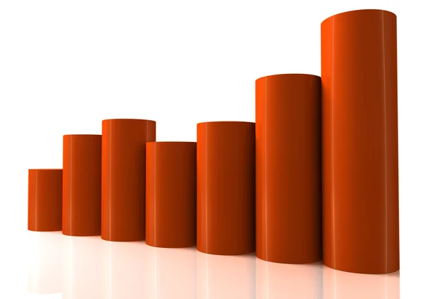 Gráfico de barras de crecimiento de bloques de color — Foto de Stock